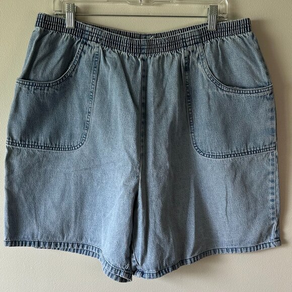 VINTAGE Cascade Blue Women's Light Blue Washed Shorts Size XL - Picture 1 of 10